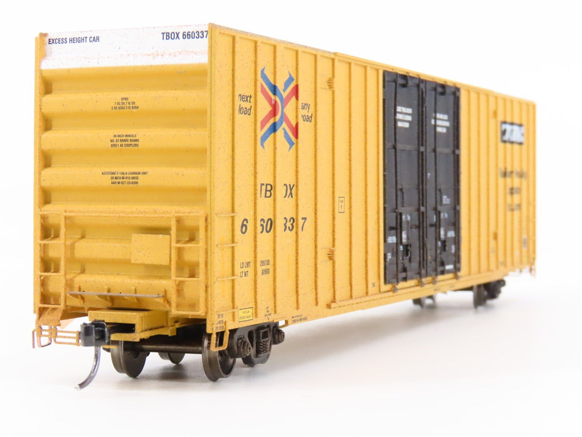 HO Scale Athearn 96296 TBOX Railbox 60&#39; Box Car #660337 - Custom Weathered