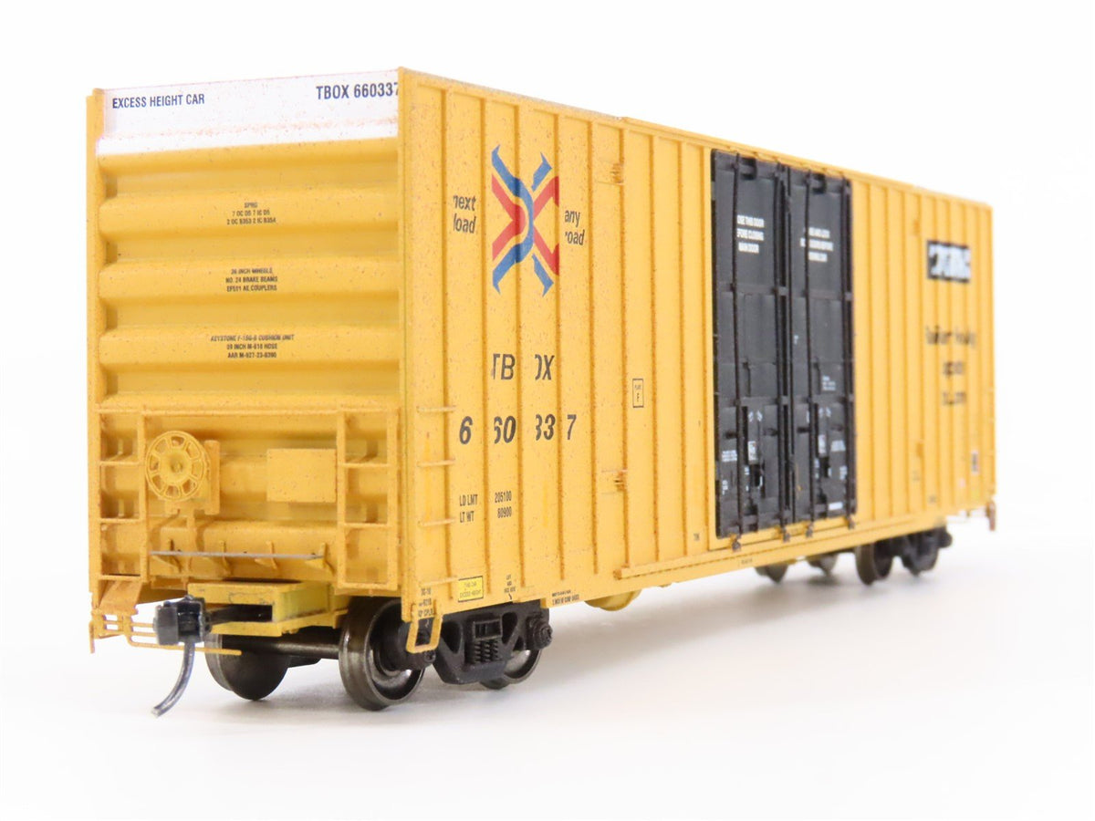 HO Scale Athearn 96296 TBOX Railbox 60&#39; Box Car #660337 - Custom Weathered