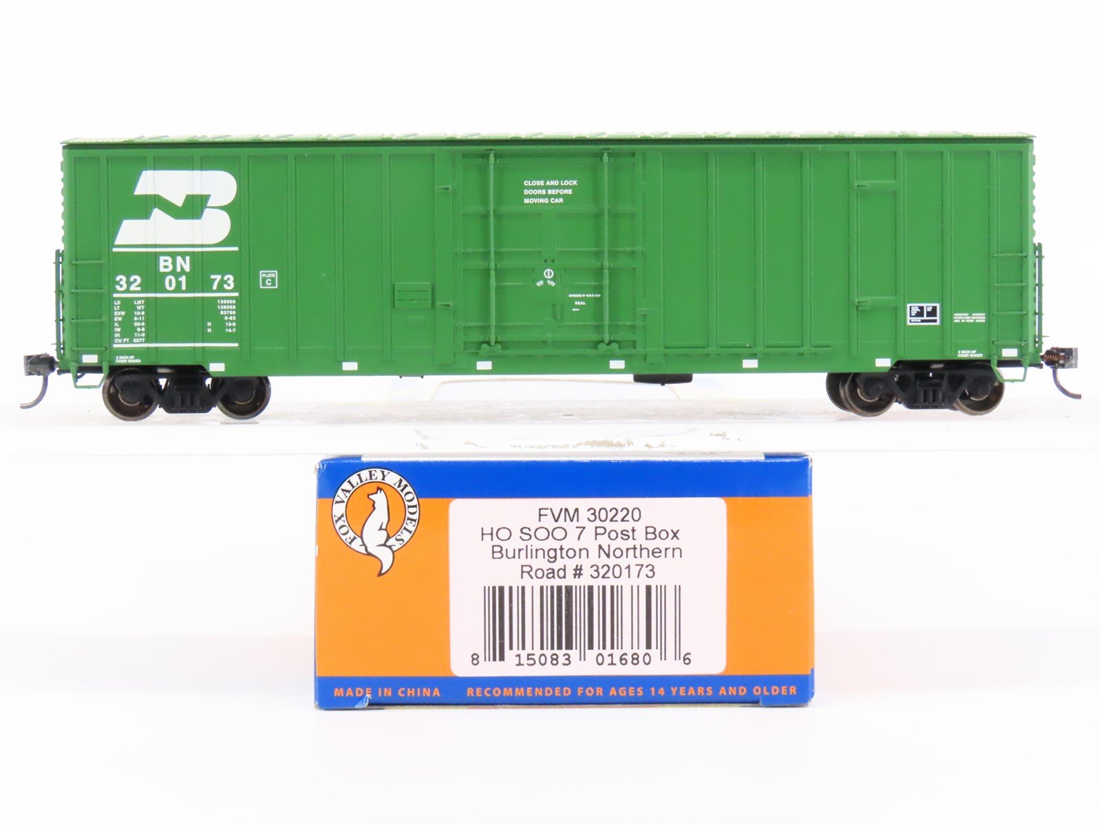 HO Scale Fox Valley Models FVM 30220 BN Burlington Northern Box Car #320173