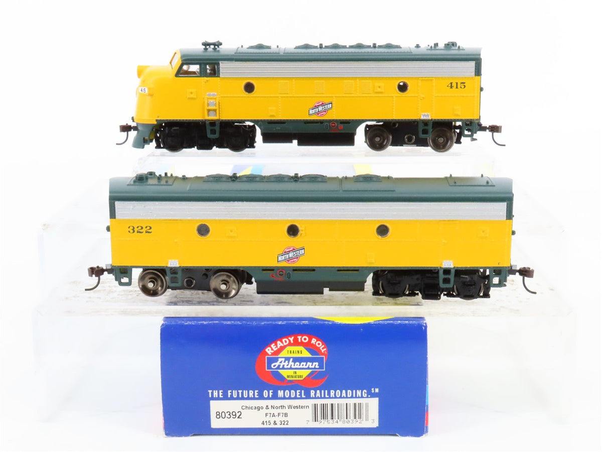 HO Scale Athearn 80392 CNW Chicago &amp; North Western F7 A/B Diesel Locomotive Set