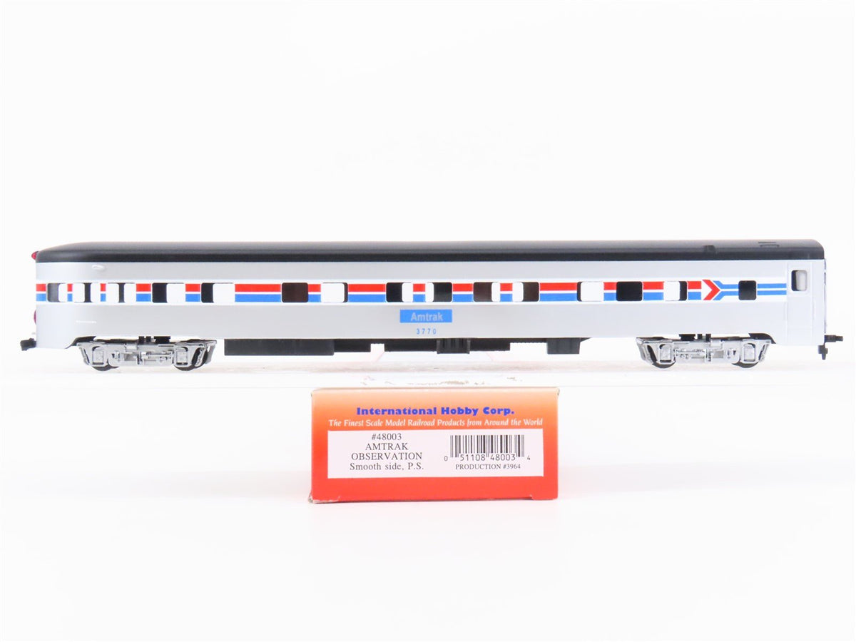 HO Scale IHC 48003 Amtrak Smooth Side Observation Passenger Car #3770