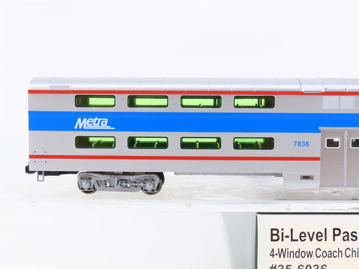 HO Scale KATO 35-6036 Chicago Metra Bi-Level 4-Window Coach Passenger #7836