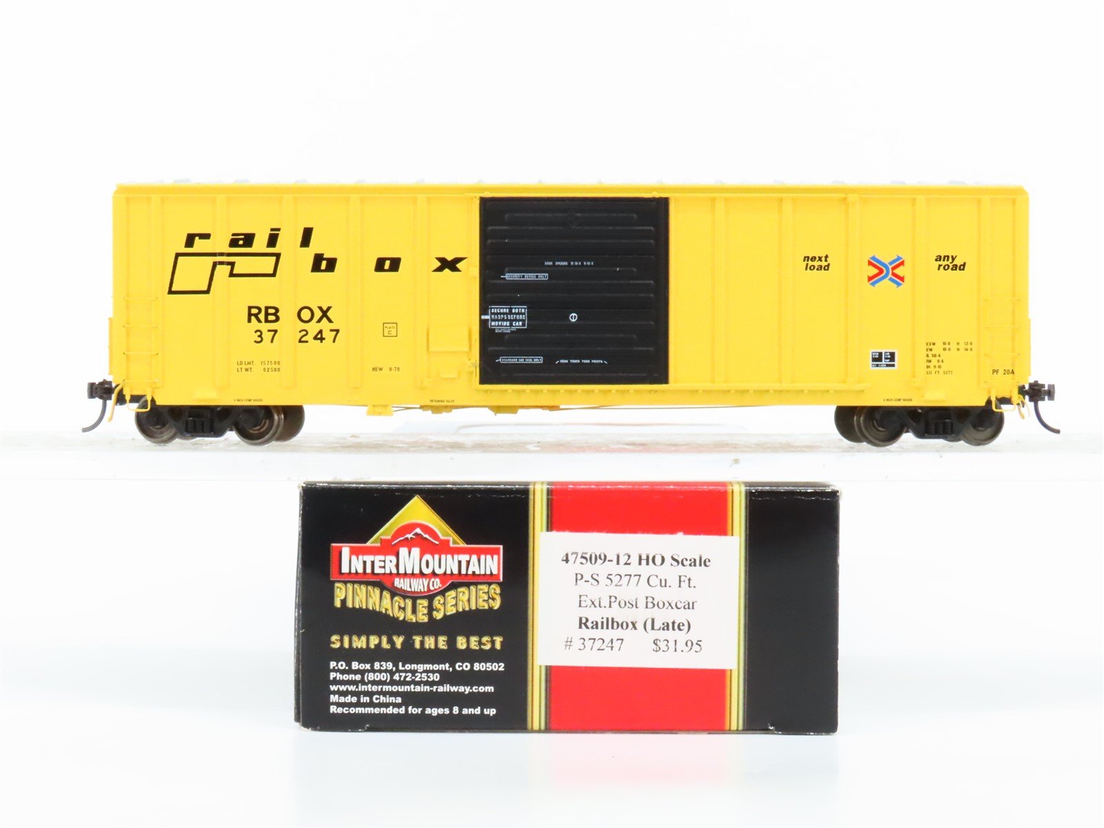 HO Scale InterMountain Pinnacle Series 47509-12 RBOX Railbox Box Car #37247