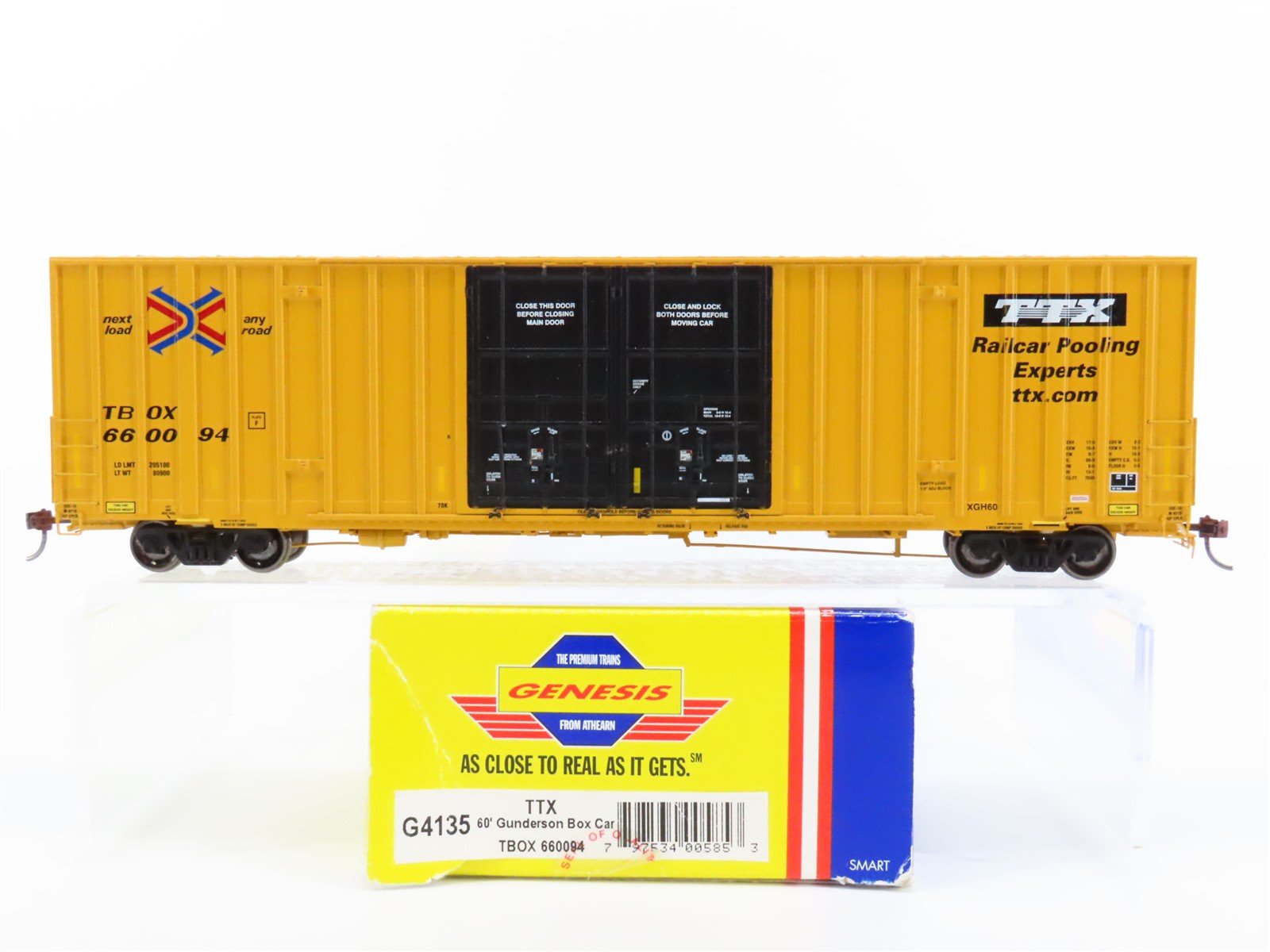 HO Scale Athearn Genesis G4135 TBOX TTX 60' Gunderson Box Car #660094