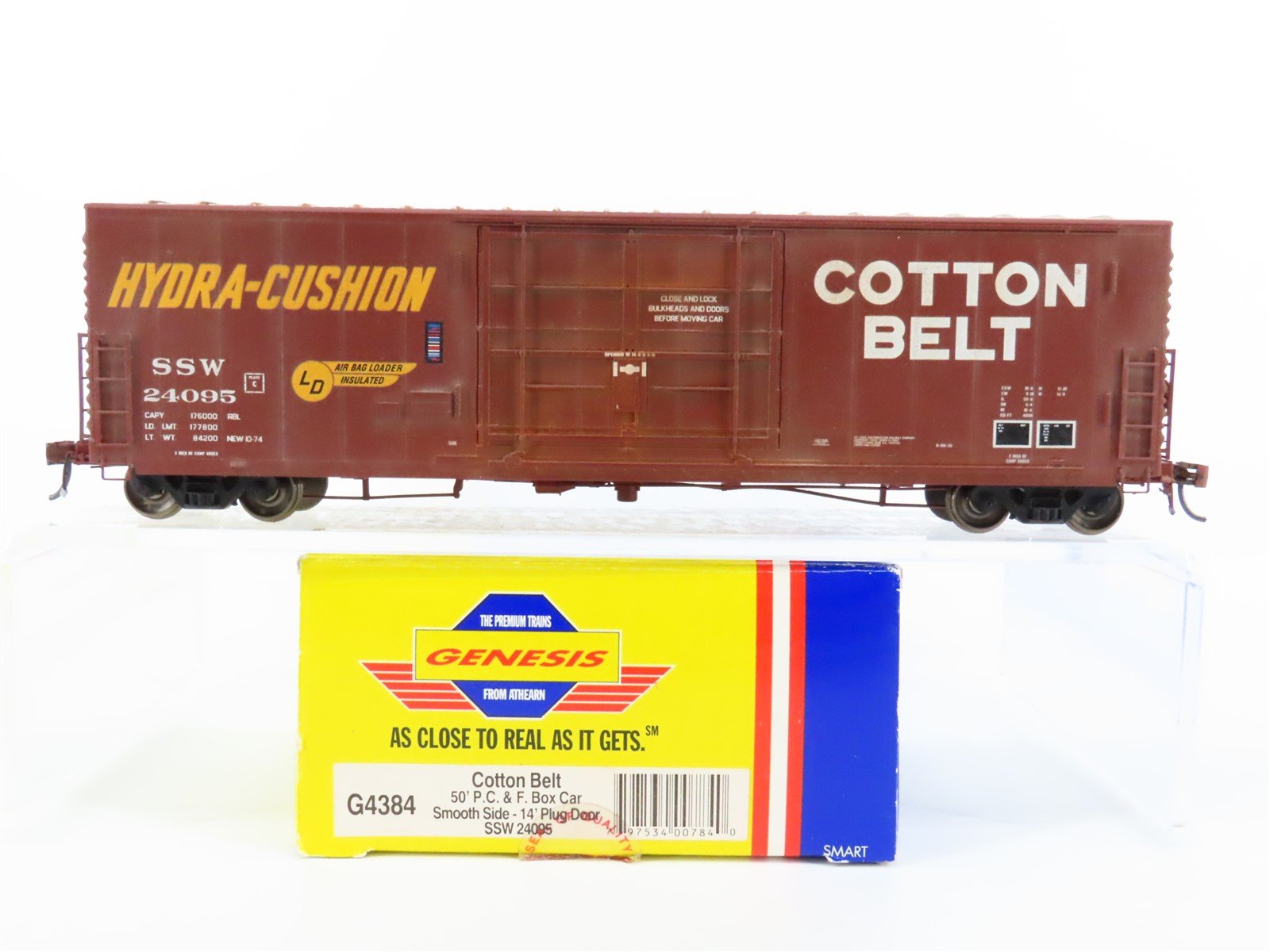 HO Scale Athearn Genesis G4384 SSW Cotton Belt 50' Box Car - Custom Weathered