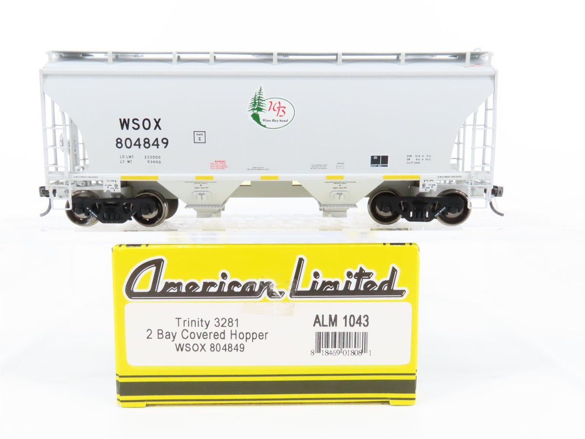 HO Scale American Limited ALM 1043 WSOX Winn Bay Sand 2-Bay Hopper #804849