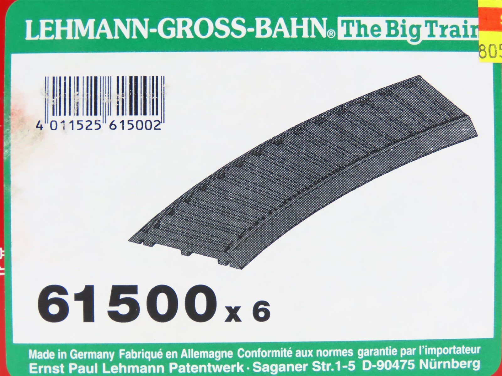 G 1/22.5 Scale LGB #61500 Rubber Roadbed For Curved Track - 6 Pieces