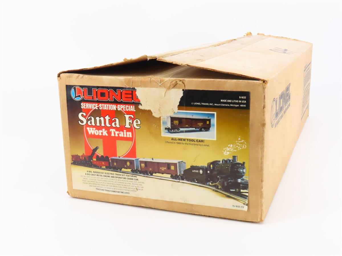 O27 Gauge 3-Rail Lionel 9-1632 ATSF Santa Fe 0-4-0 Steam Work Train Set