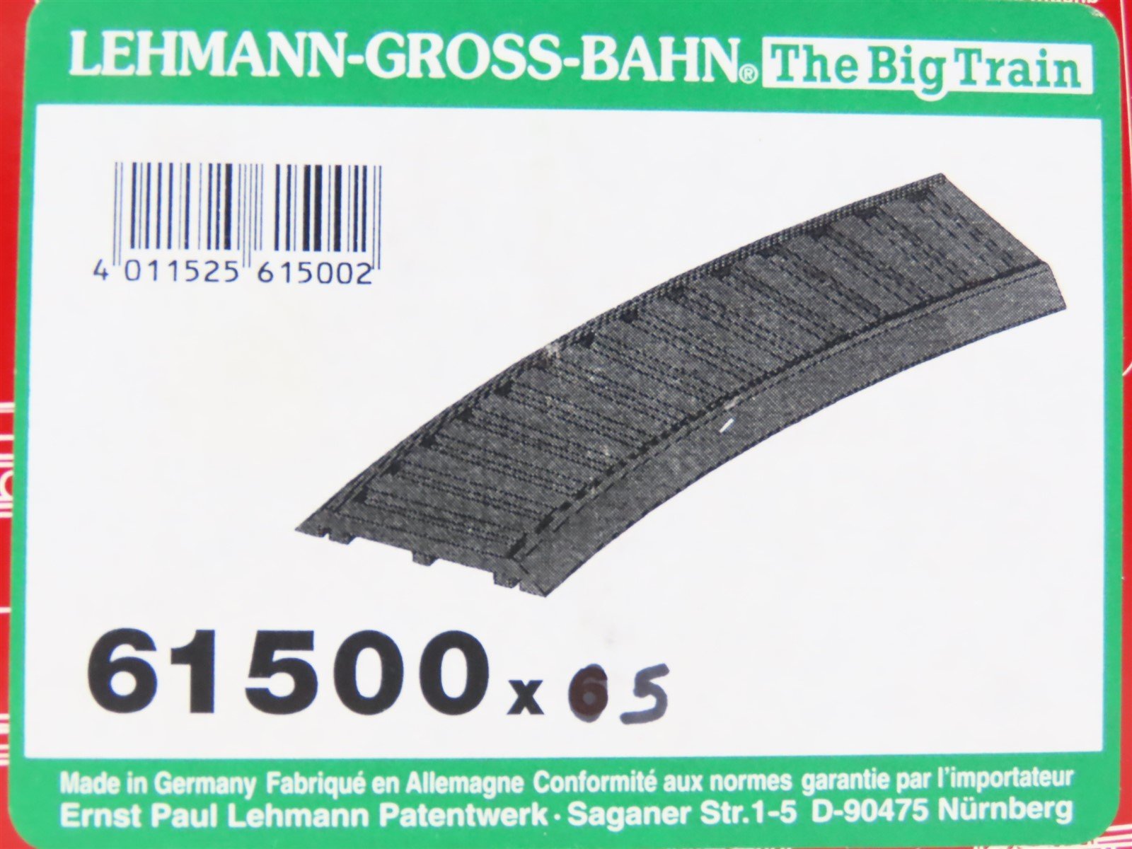 G 1/22.5 Scale LGB #61500 Rubber Roadbed For Curved Track - 5 Pieces