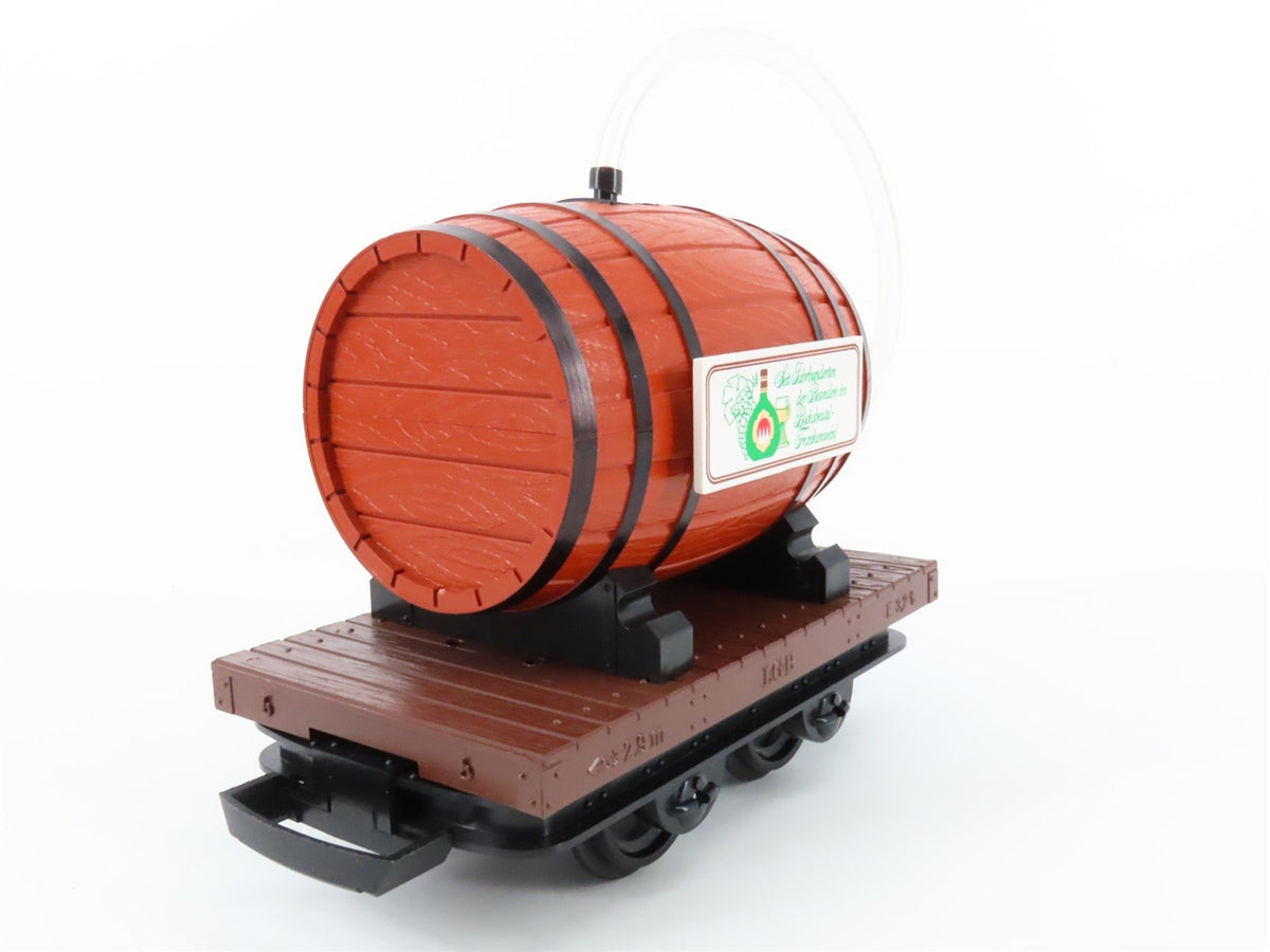 G Scale LGB &quot;The Big Train&quot; #40470 Flat Car w/ Wine Barrel