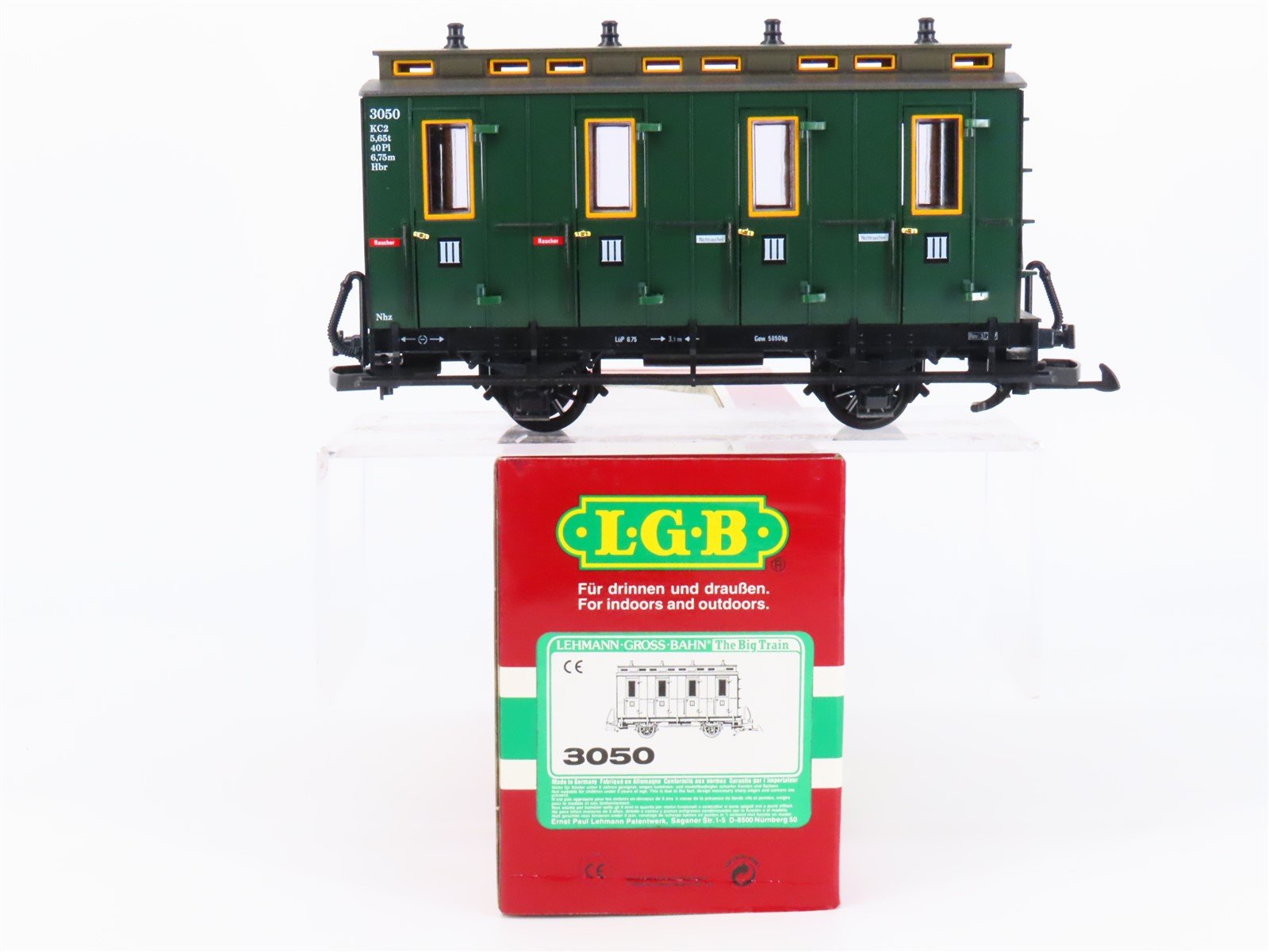 G Scale LGB 3050 3rd Class Compartment Coach Passenger Car #3050