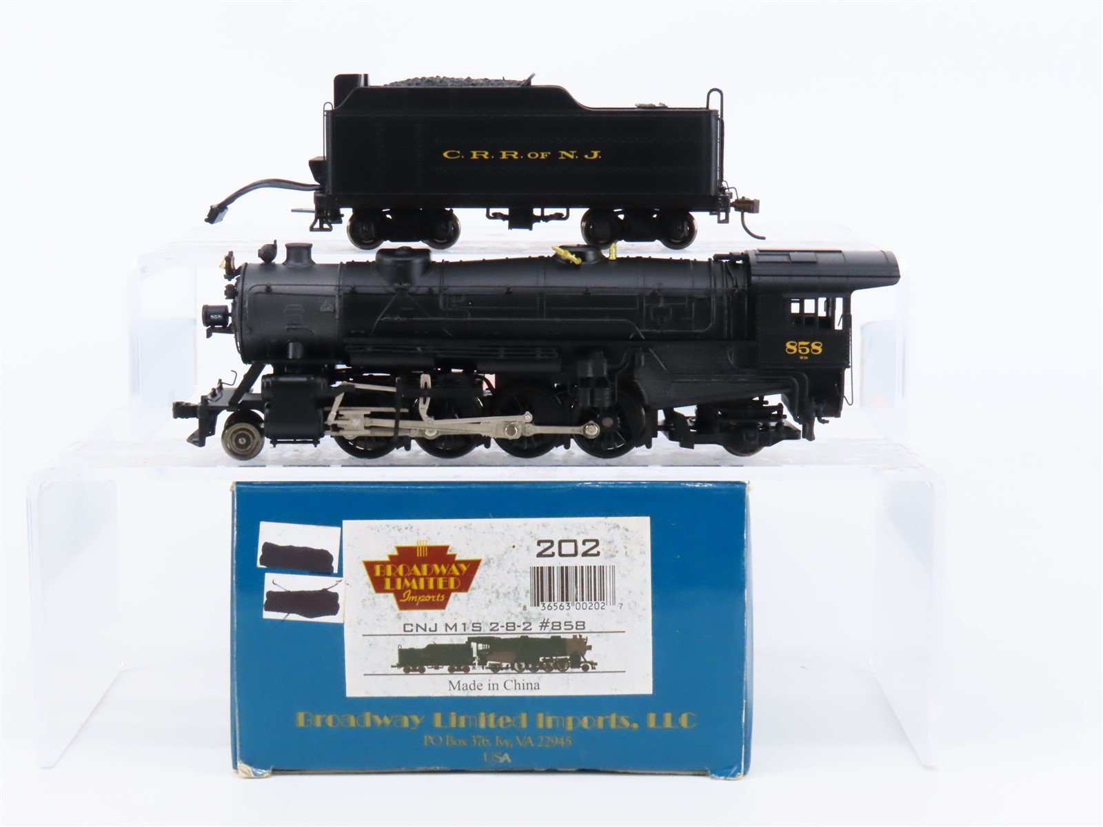 HO Broadway Limited BLI Powerhouse 202 CNJ 2-8-2 M1s Steam #858 w/ DCC & Sound