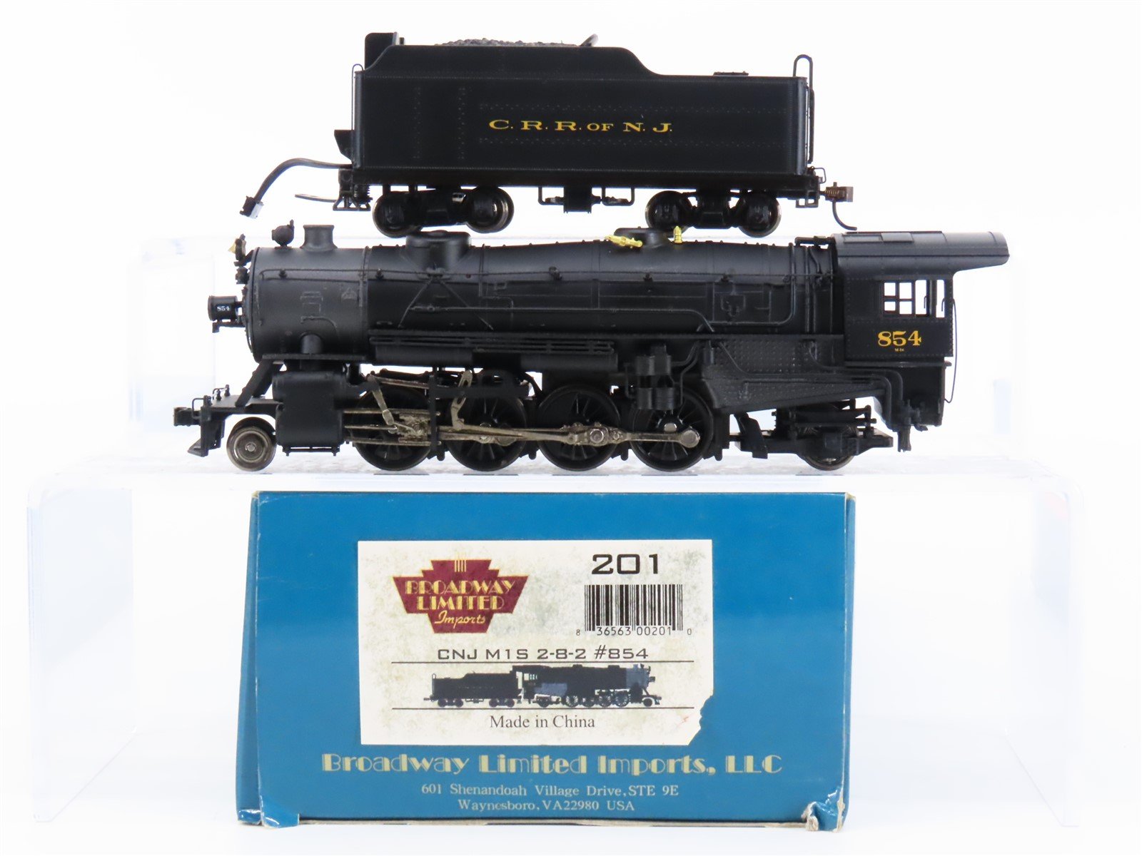 HO Broadway Limited BLI Powerhouse 201 CNJ 2-8-2 M1s Steam #854 w/ DCC & Sound