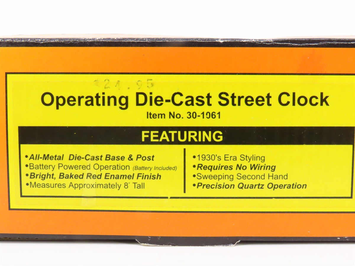 O 1/48 Scale MTH Rail King 30-1061 Operating Die-Cast Street Clock