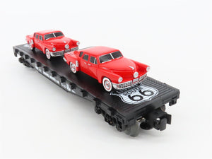 O Gauge 3-Rail Lionel #6-36000 Route 66 Flat Car w/ Two Red Sedans