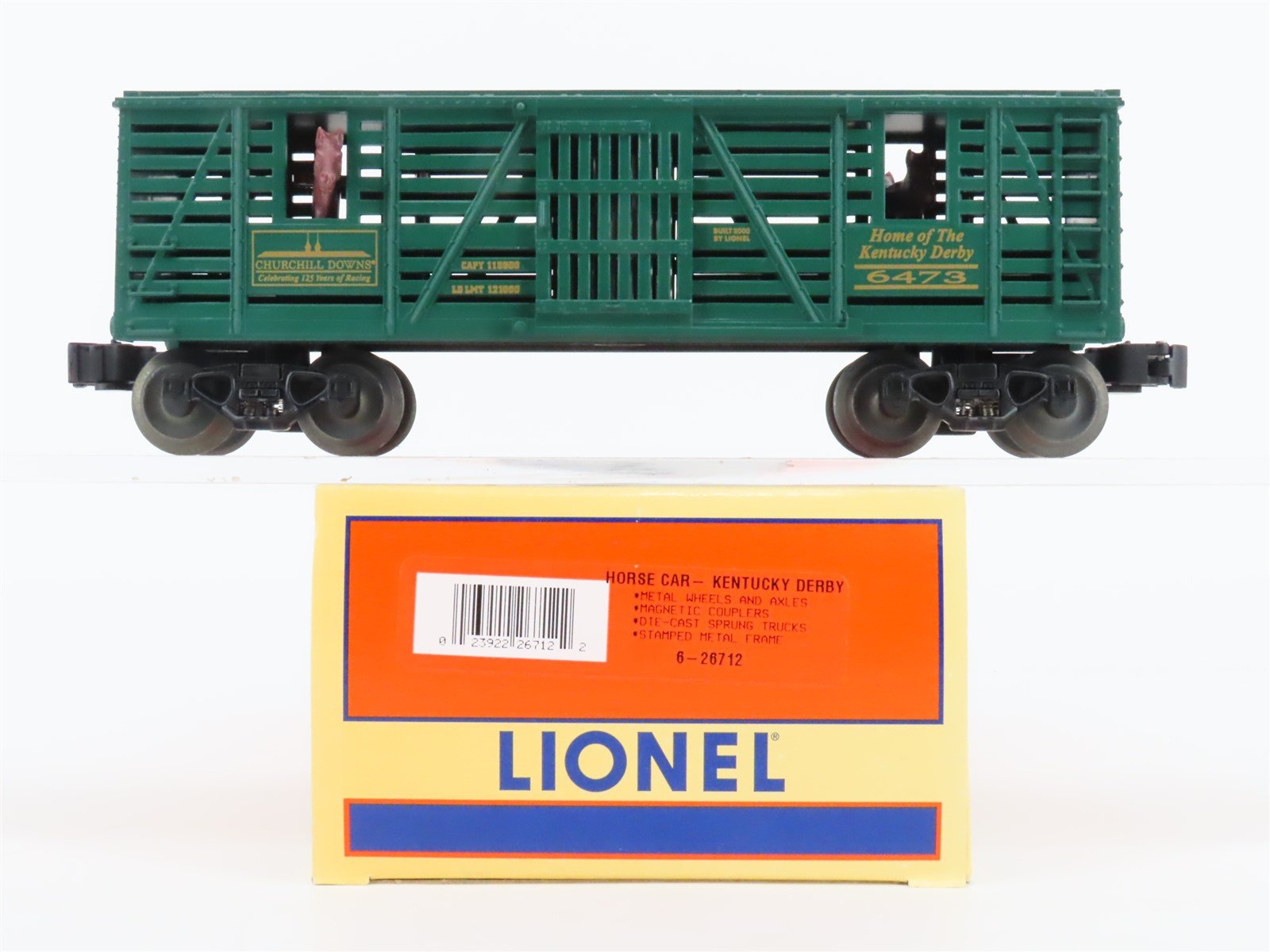 O Gauge 3-Rail Lionel #6-26712 Kentucky Derby Horse Car #6473