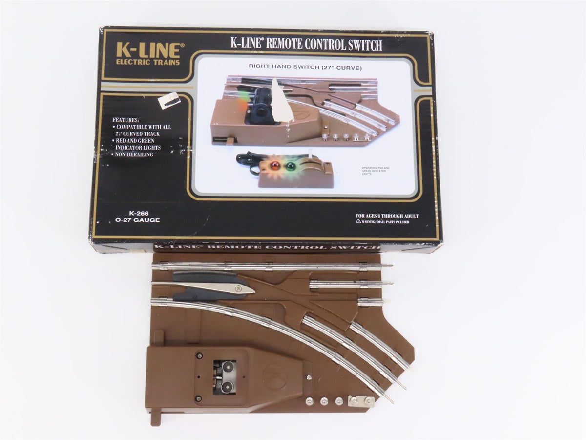 O Gauge 3-Rail K-Line Remote Control Right Hand Switch Track 27&quot; Curve