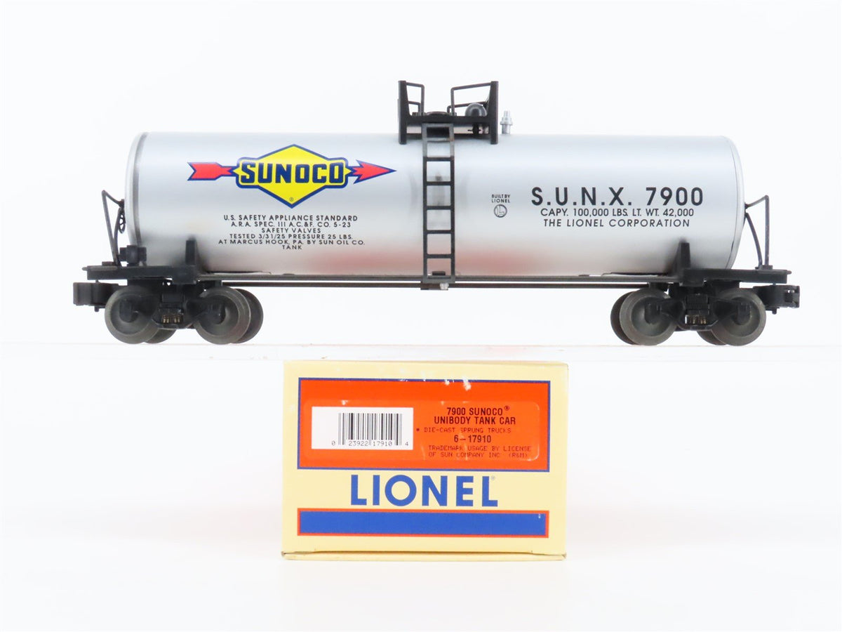 O Gauge 3-Rail Lionel #6-17910 SUNX Sunoco Unibody Tank Car #7900