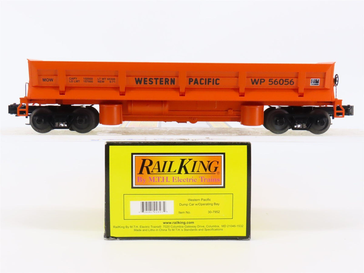 O Gauge 3-Rail MTH Rail King 30-7952 WP Western Pacific Railroad Dump Car #56056