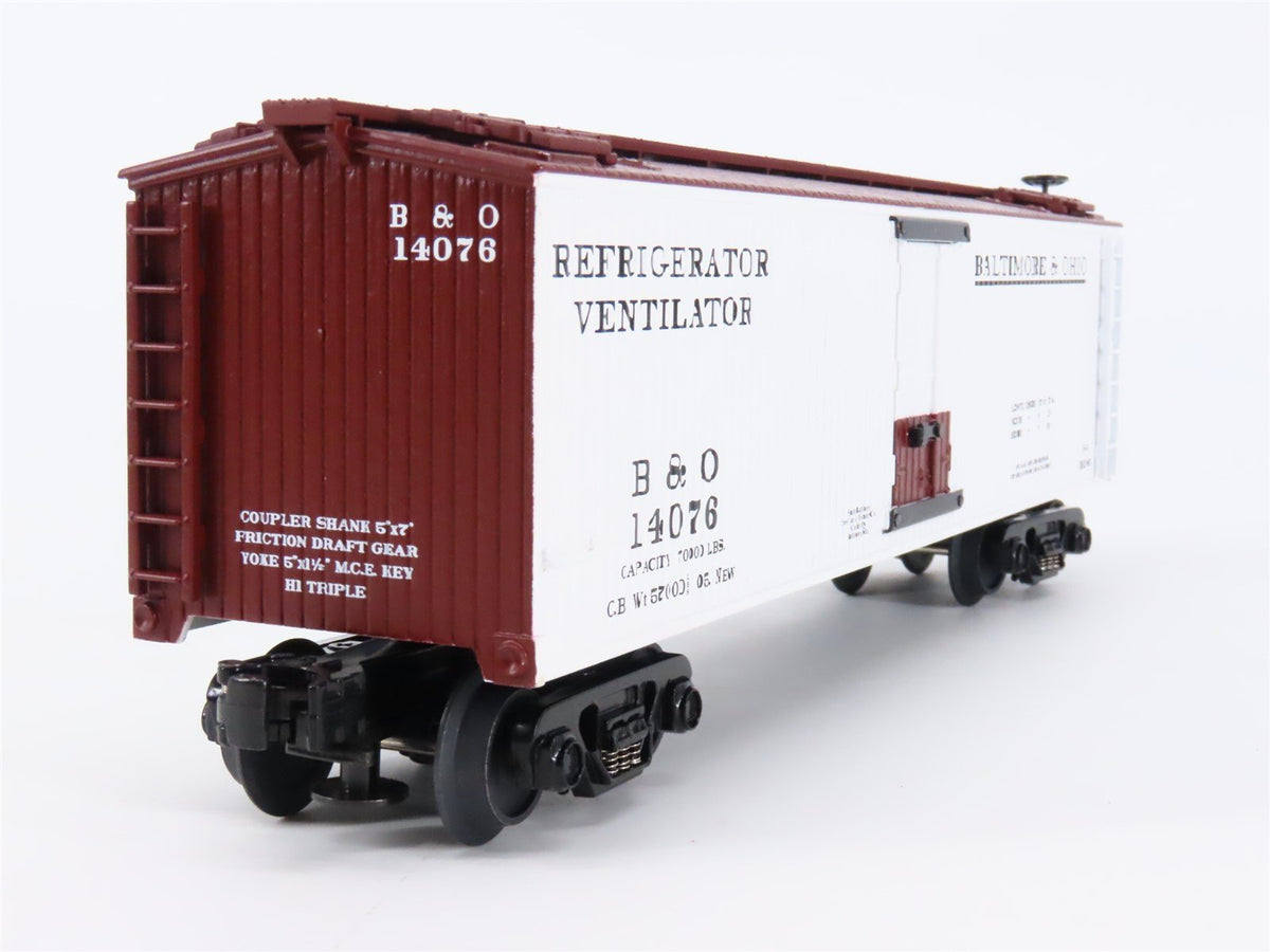 O Gauge 3-Rail MTH Rail King 30-8604 Die-Cast B&amp;O Baltimore &amp; Ohio Reefer #14076