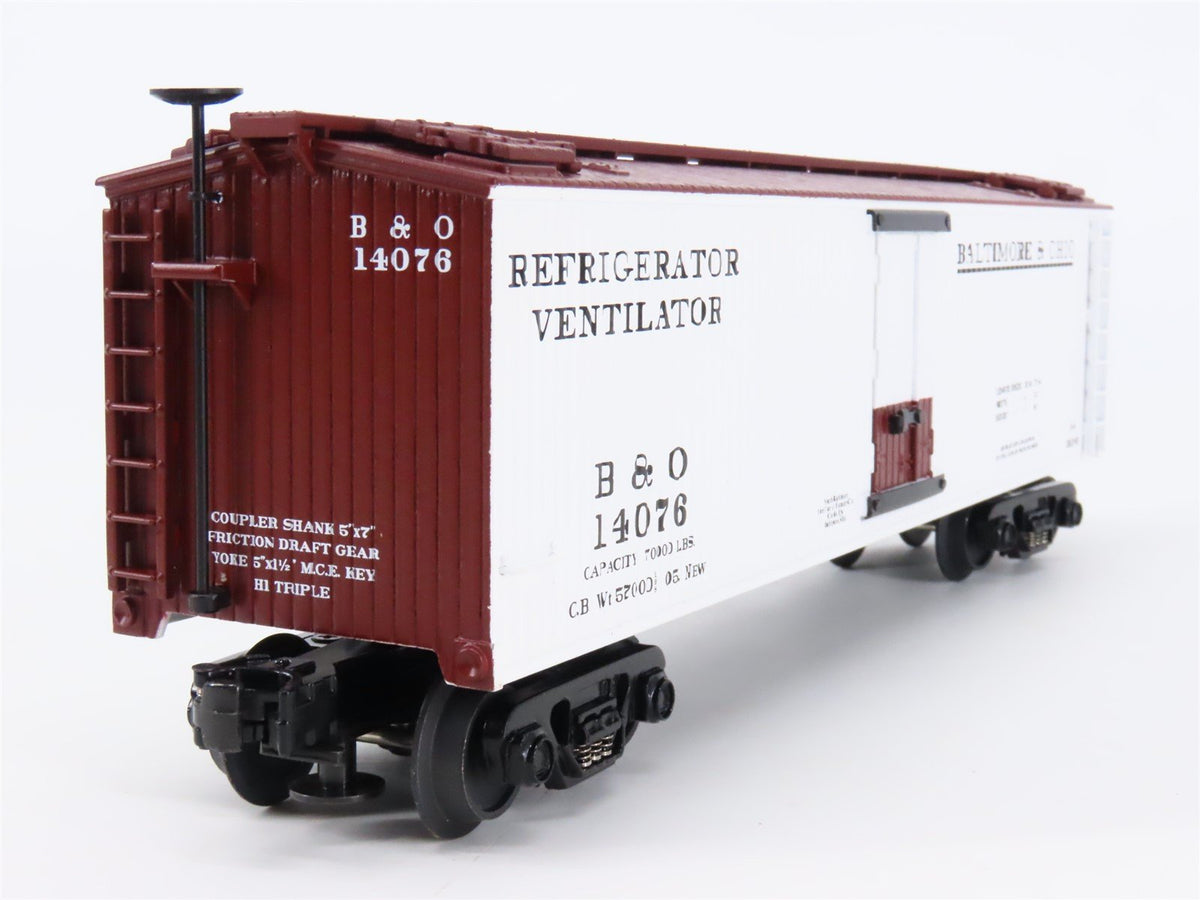 O Gauge 3-Rail MTH Rail King 30-8604 Die-Cast B&amp;O Baltimore &amp; Ohio Reefer #14076