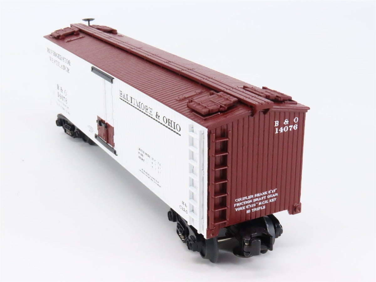 O Gauge 3-Rail MTH Rail King 30-8604 Die-Cast B&amp;O Baltimore &amp; Ohio Reefer #14076