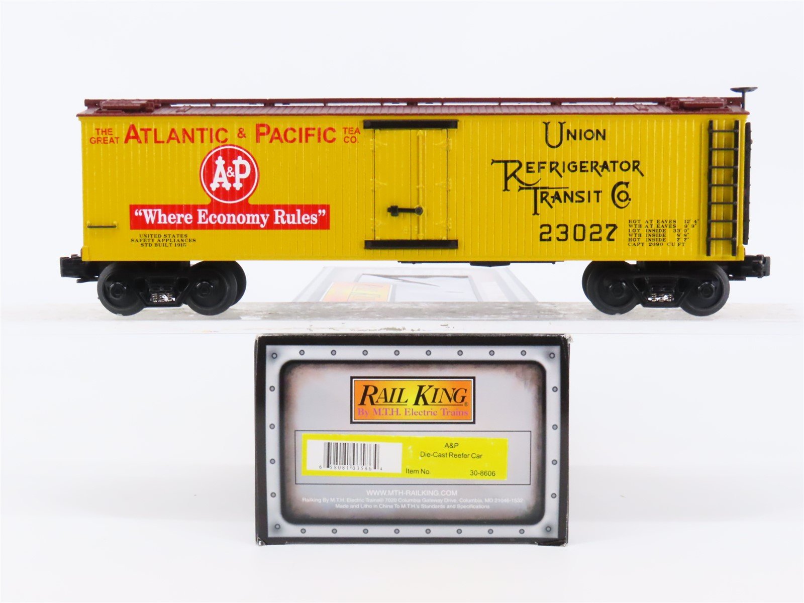 O Gauge 3-Rail MTH Rail King 30-8606 URTC A&P Atlantic & Pacific Reefer #23027