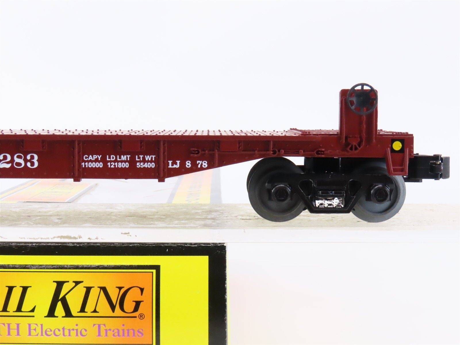 O Gauge 3-Rail MTH Rail King 30-7664 ATSF Santa Fe Railroad Flat Car #94283