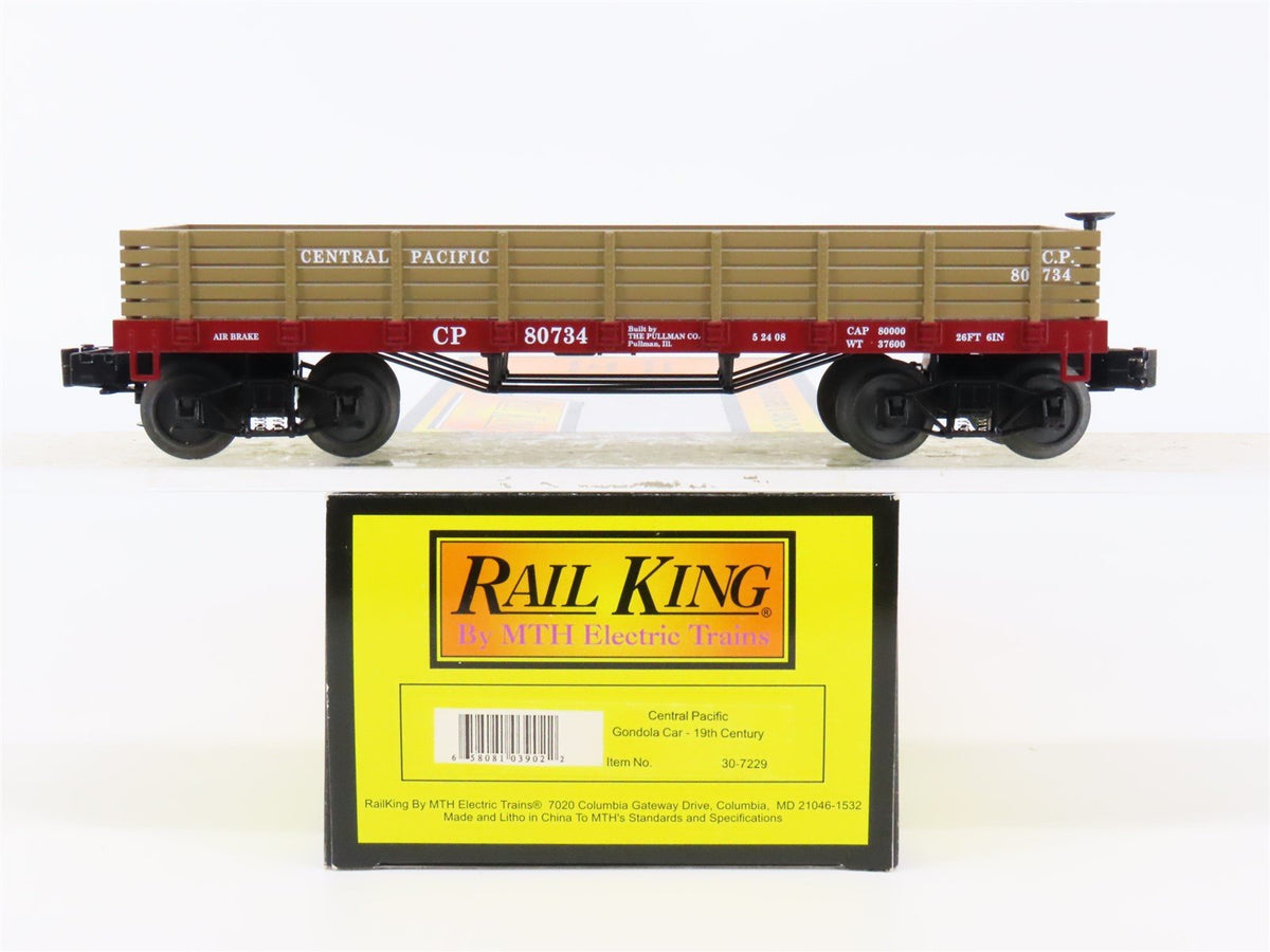 O Gauge 3-Rail MTH Rail King 30-7229 CP Central Pacific Railroad Gondola #80734