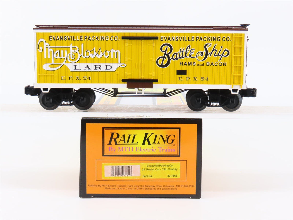 O Gauge 3-Rail MTH Rail King 30-7865 EPX Evansville Packing Co. 34&#39; Reefer #54