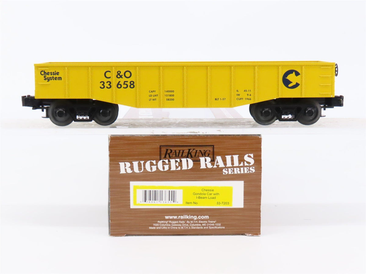 O Gauge 3-Rail MTH Rail King 33-7203 C&amp;O Chessie System Gondola #33658