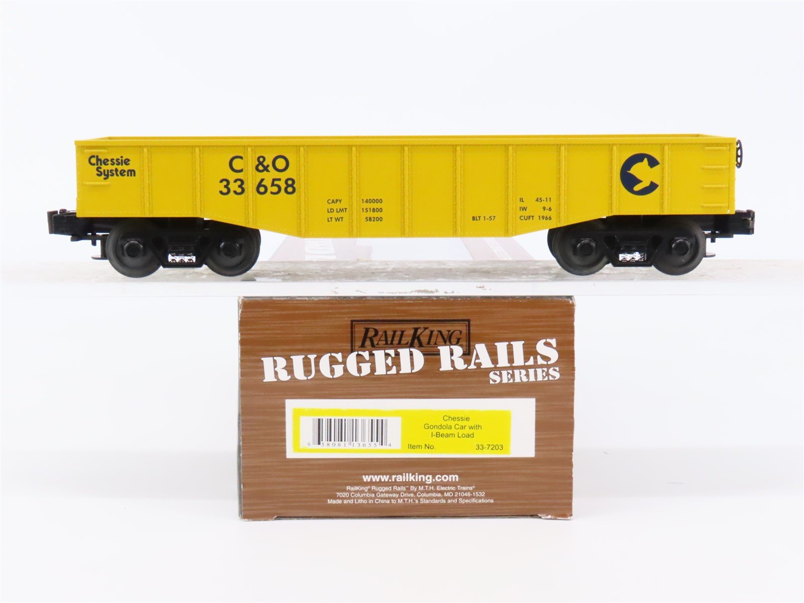 O Gauge 3-Rail MTH Rail King 33-7203 C&O Chessie System Gondola #33658