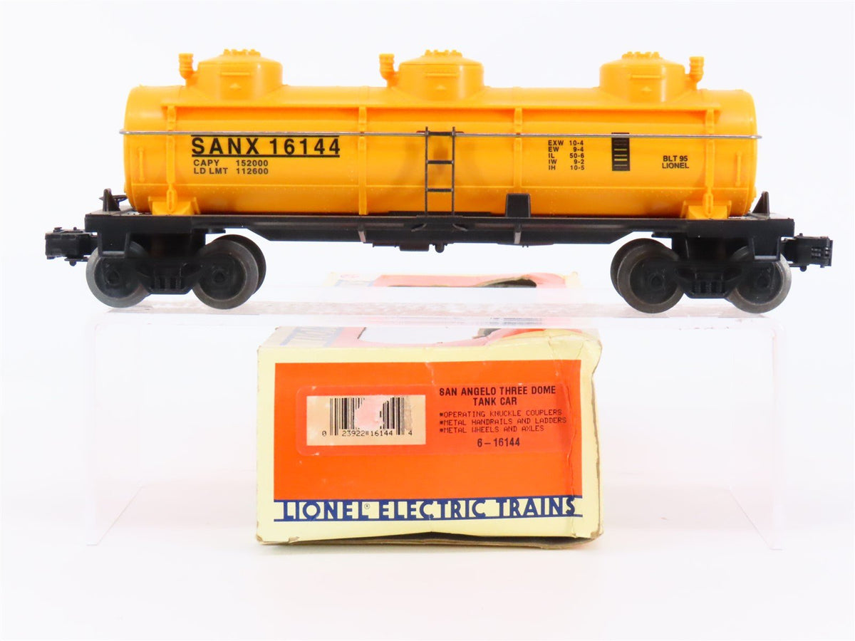 O Gauge 3-Rail Lionel 6-16144 SANX San Angelo Railroad 3-Dome Tank Car #16144