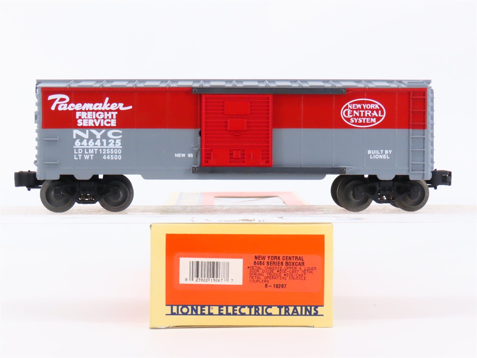 O Gauge 3-Rail Lionel 6-19267 NYC New York Central Pacemaker Box Car #6464125