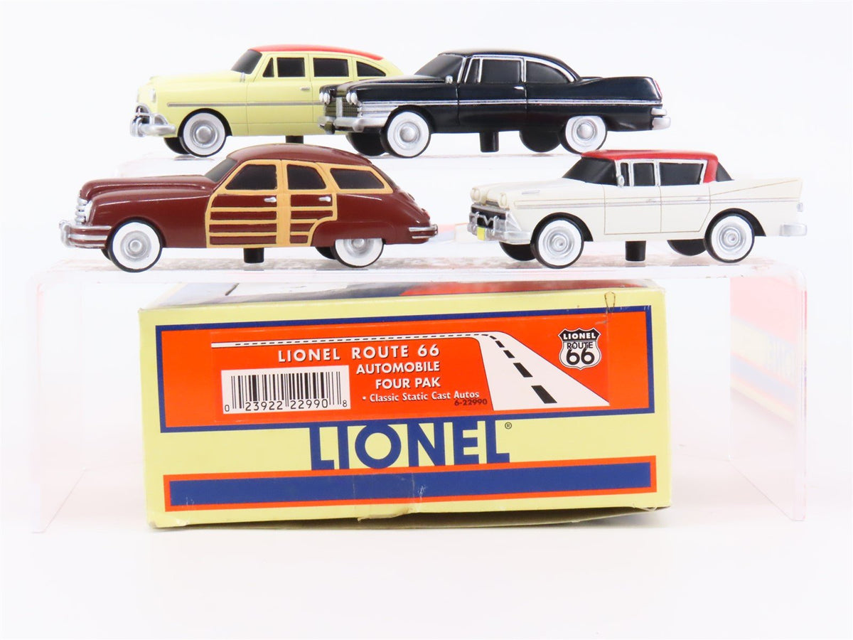 O 1/48 Scale Lionel 6-22990 Route 66 Static Cast Classic Automobile 4-Pack