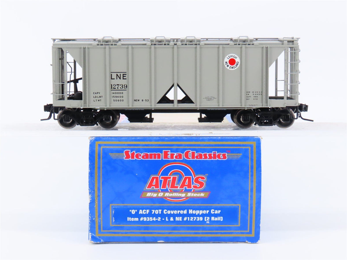 O Scale 2-Rail Atlas 9354-2 LNE Lehigh New England 2-Bay Covered Hopper #12739