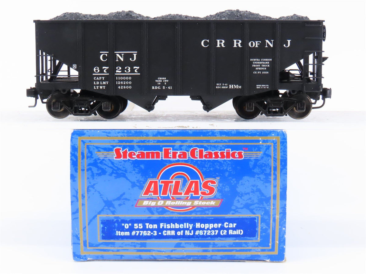 O Scale 2-Rail Atlas 7762-3 Die-Cast CNJ Jersey Central 2-Bay Open Hopper #67237