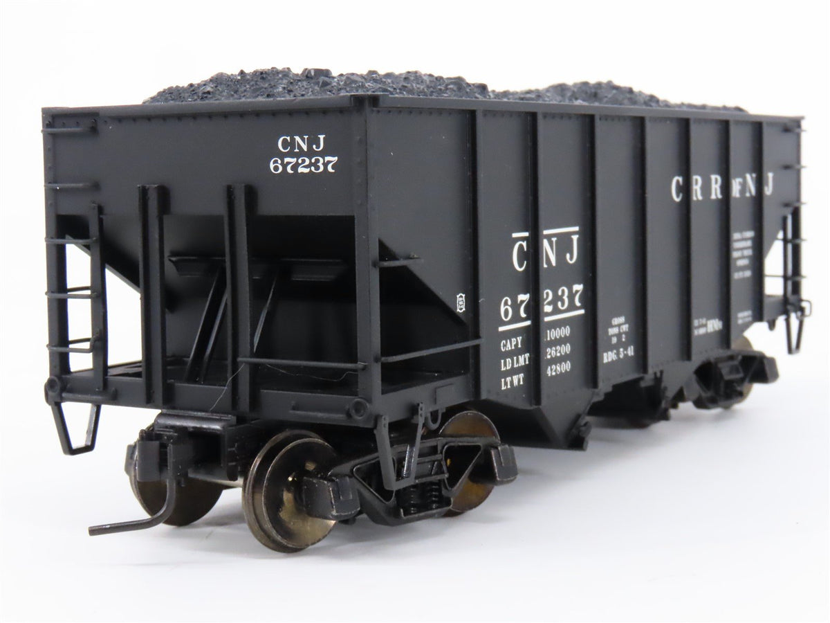 O Scale 2-Rail Atlas 7762-3 Die-Cast CNJ Jersey Central 2-Bay Open Hopper #67237