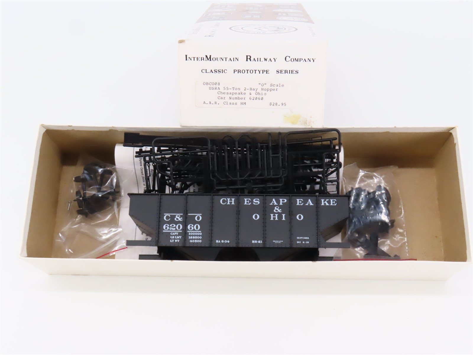 O Scale 2-Rail InterMountain Kit OBCO08 C&O Chesapeake & Ohio 2-Bay Hopper 62060