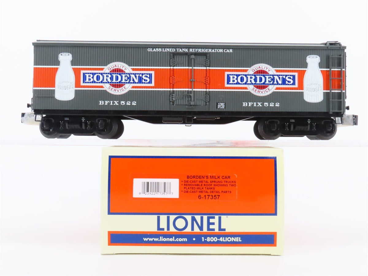 O Gauge 3-Rail Lionel #6-17357 BFIX Borden&#39;s Refrigerator Milk Car #522