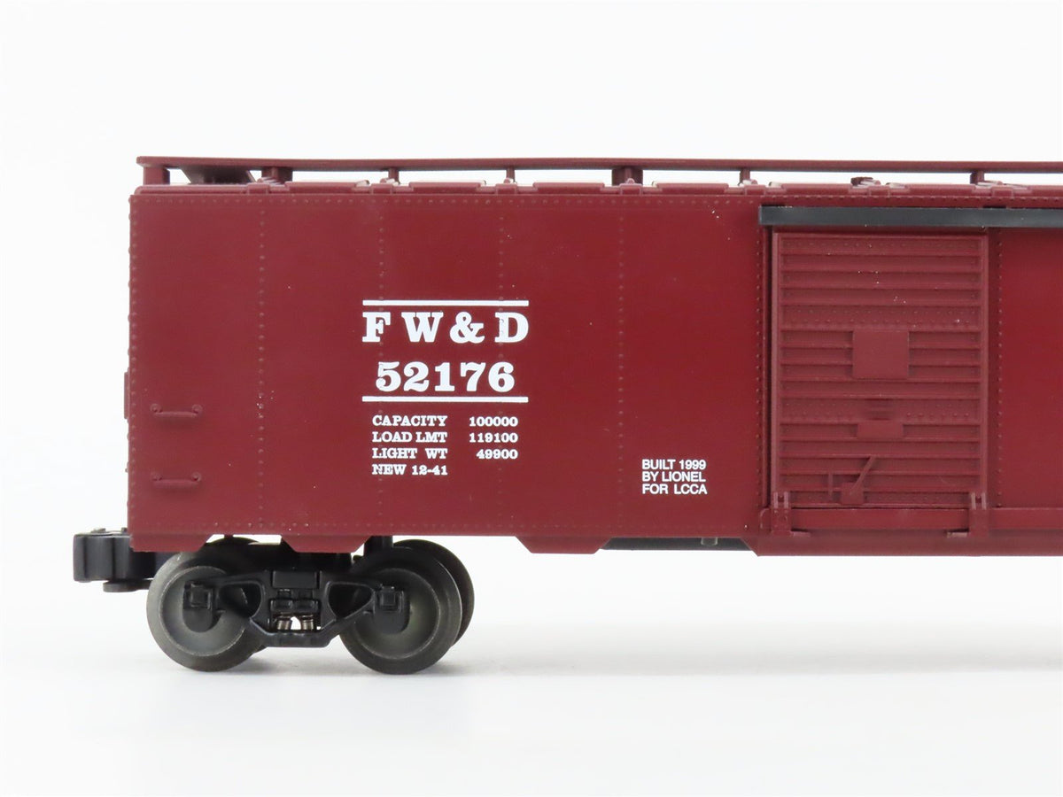 O Gauge 3-Rail Lionel #6-52176 FW&amp;D Burlington Route Single Door Box Car #52176