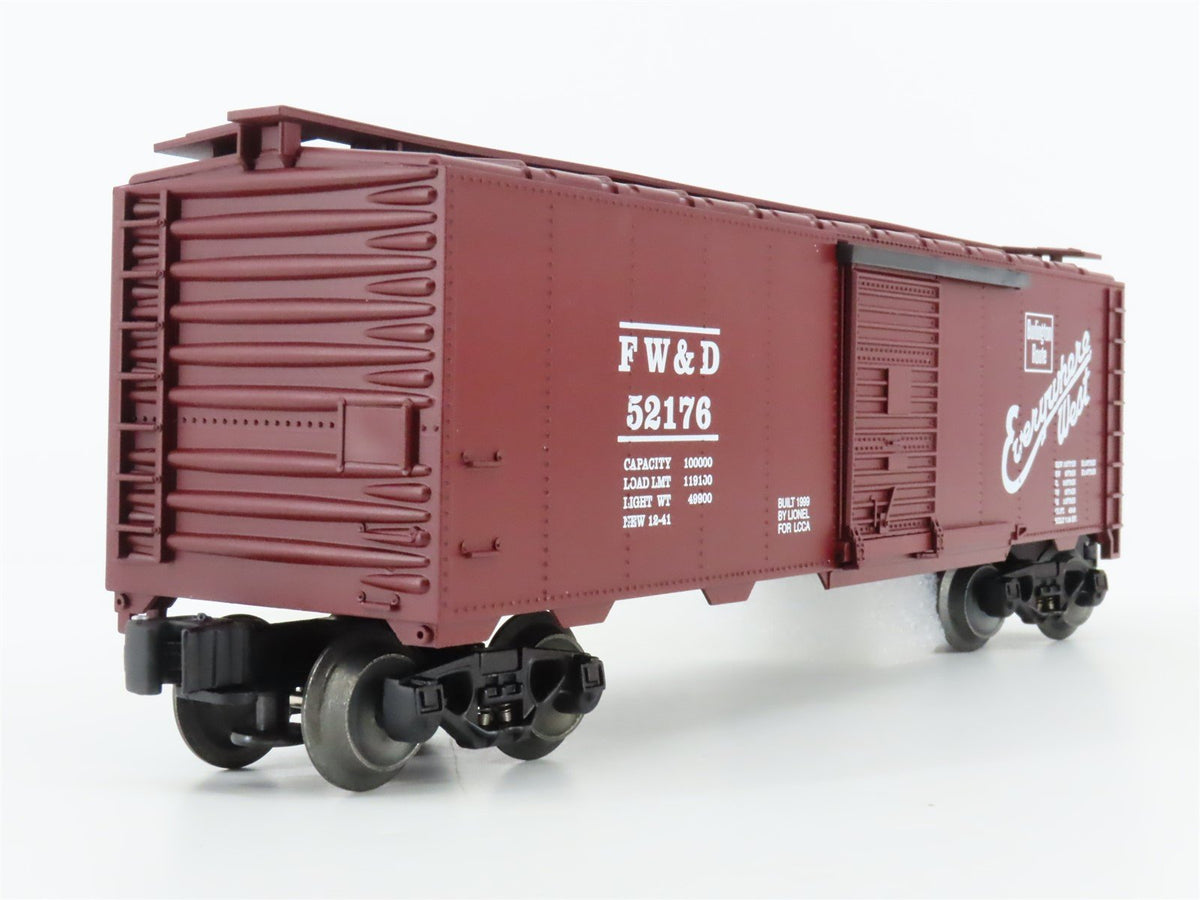 O Gauge 3-Rail Lionel #6-52176 FW&amp;D Burlington Route Single Door Box Car #52176