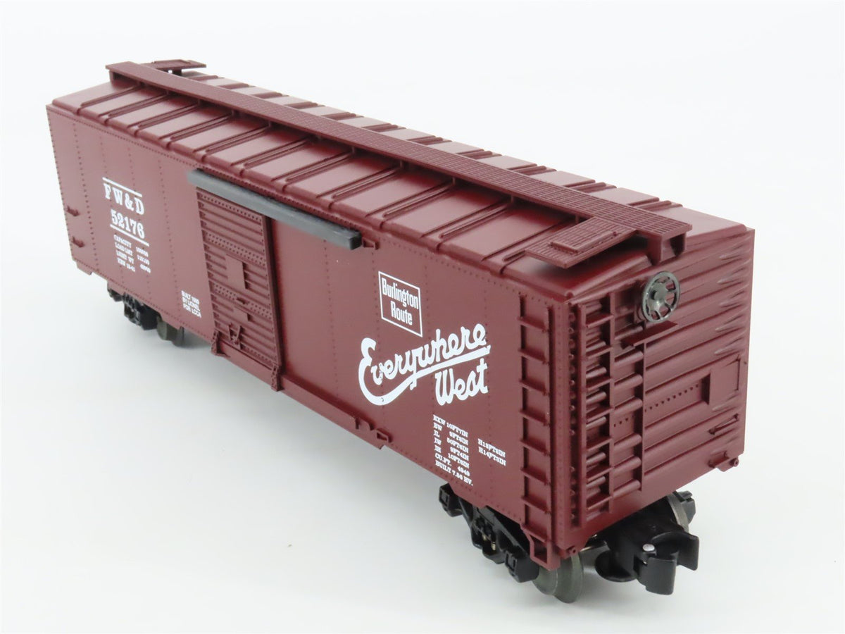 O Gauge 3-Rail Lionel #6-52176 FW&amp;D Burlington Route Single Door Box Car #52176