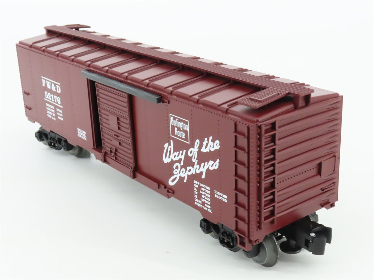 O Gauge 3-Rail Lionel #6-52176 FW&amp;D Burlington Route Single Door Box Car #52176