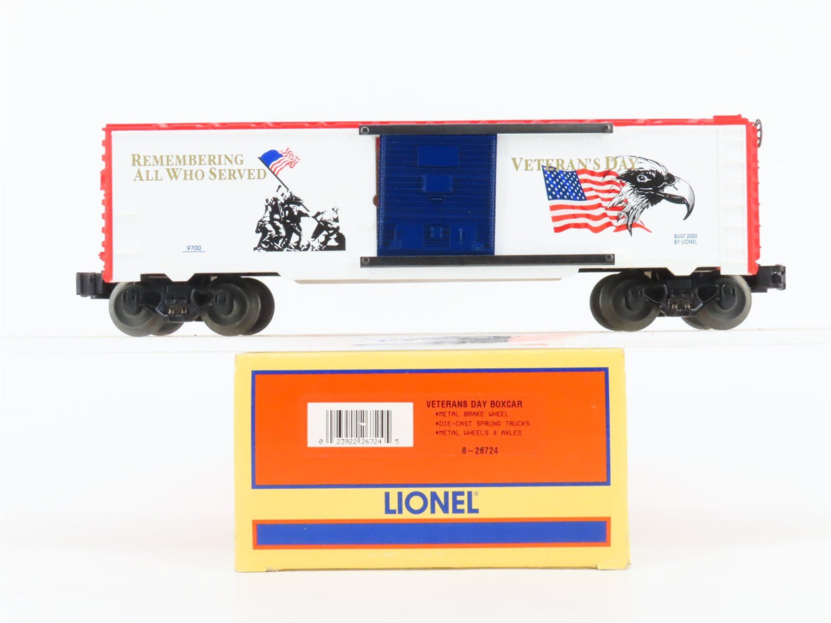 O Gauge 3-Rail Lionel #6-26724 Veteran&#39;s Day Single Door Box Car #9700