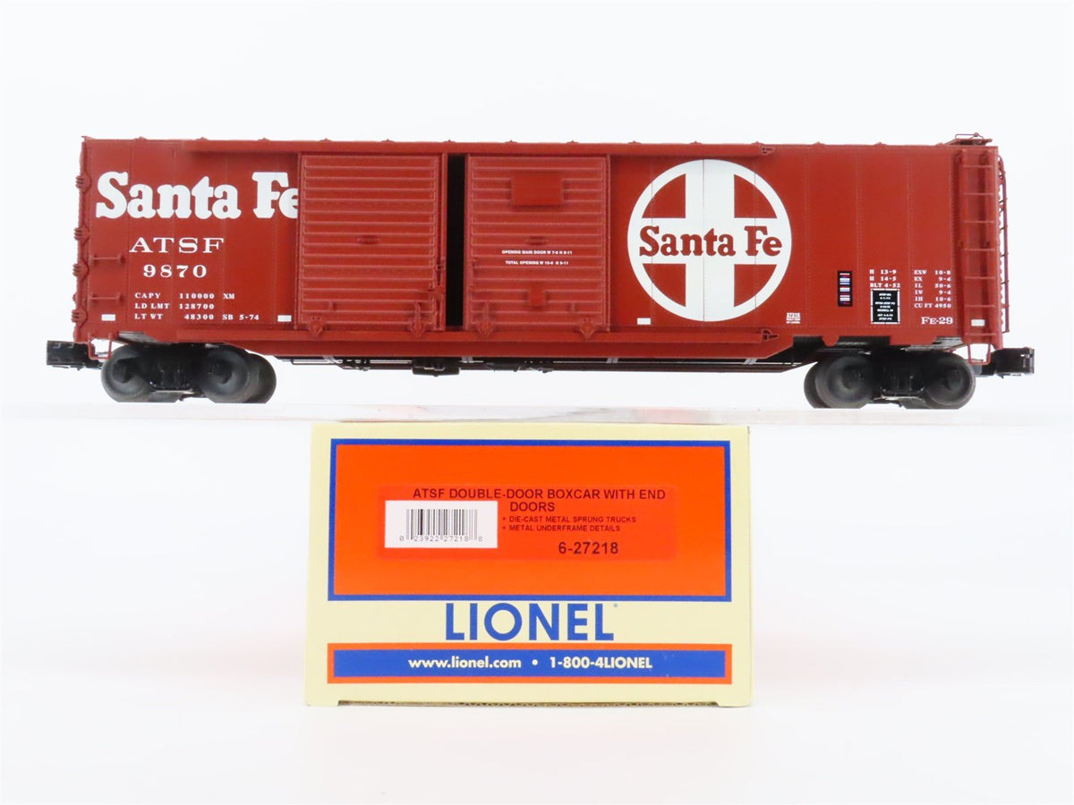 O Gauge 3-Rail Lionel #6-27218 ATSF Santa Fe Double Door Box Car #9870