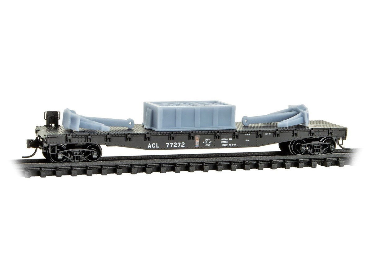 N Micro-Trains MTL 04500351 ACL Atlantic Coast Line 50&#39; Flat Car #77272 w/ Load