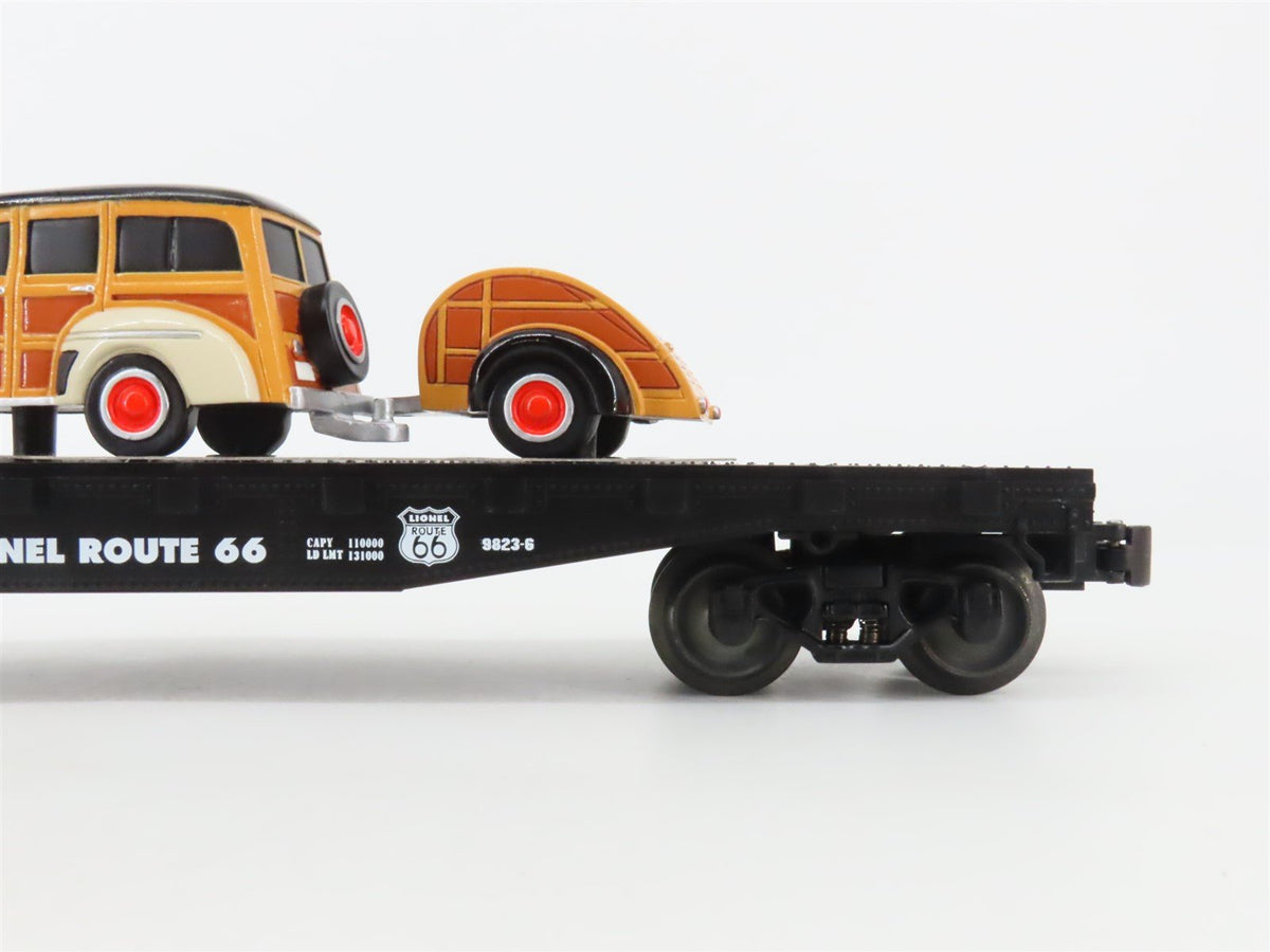 O Gauge 3-Rail Lionel #6-17549 Route 66 Flat Car w/ Ford Wagon &amp; Trailer