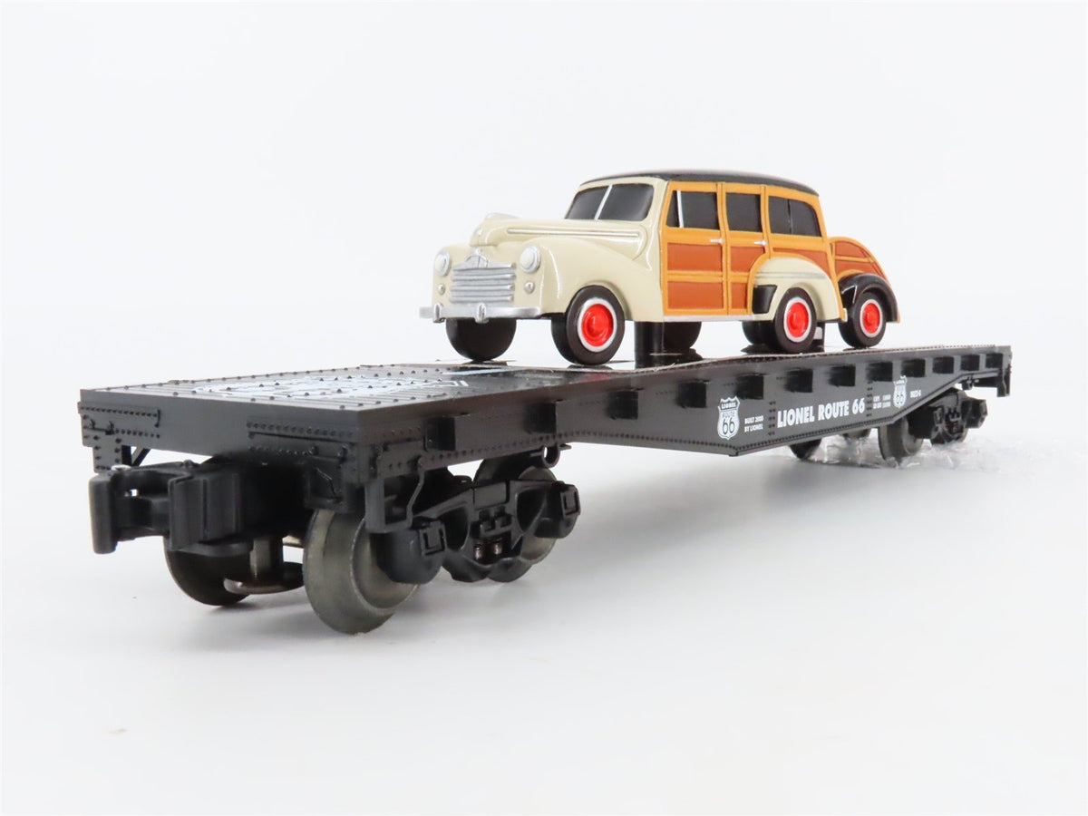 O Gauge 3-Rail Lionel #6-17549 Route 66 Flat Car w/ Ford Wagon &amp; Trailer