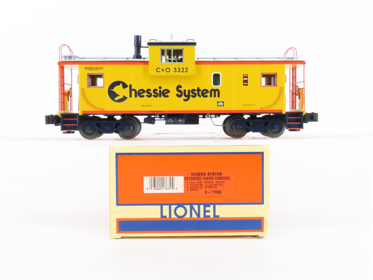 O Gauge 3-Rail Lionel #6-17639 C&amp;O Chessie System EV Caboose w/ Smoke &amp; Lights